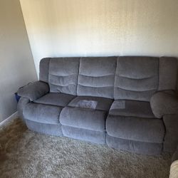 3-Seater Reclining Couch – Comfy, Clean, and Includes Cover
