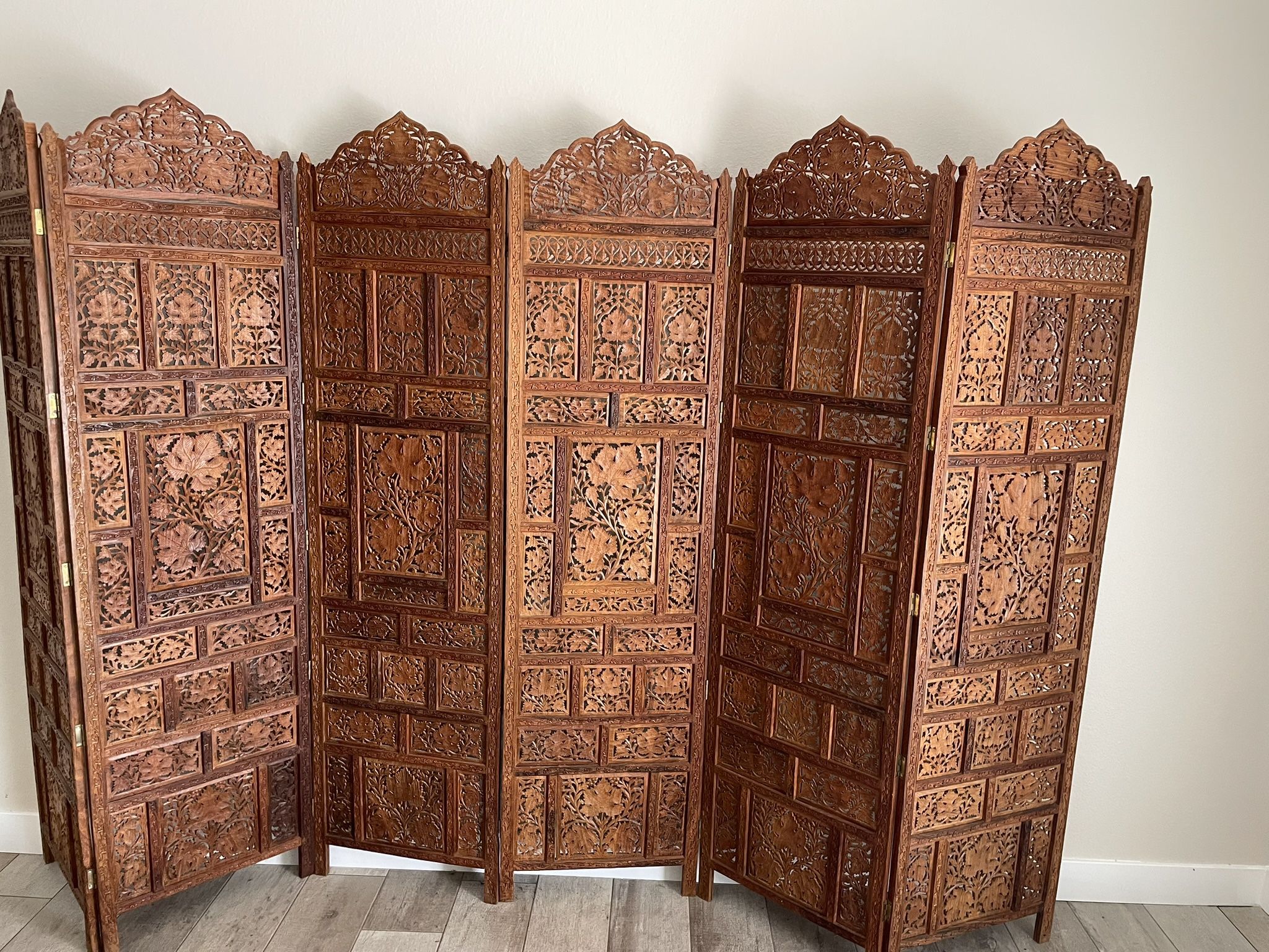 Indian Folding Teak Screen