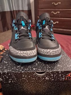 These are the Jordan Spizike Low "Black Gamma Blue" (Style: FQ1759-005), featuring a