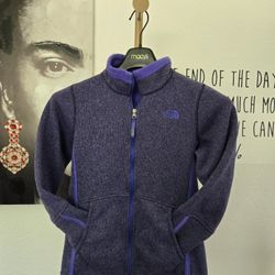 The North Face Girls Full-Zip Jacket Color Purple Size L(14/16)