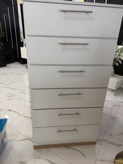 Cajonera blanca moderna de 6 cajones