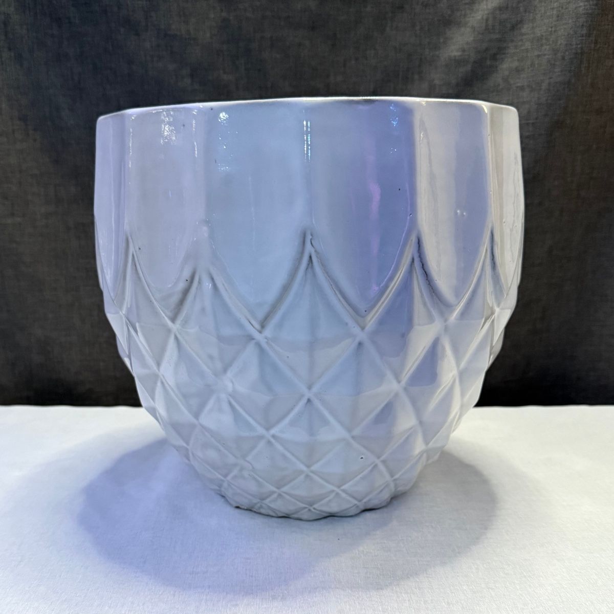 Tommy Bahama Large White Ceramic Plant Pot