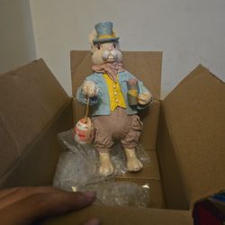 Vintage Midwest Importers Cannon Falls Fabric Mache 12" Tall Bunny Holding Egg