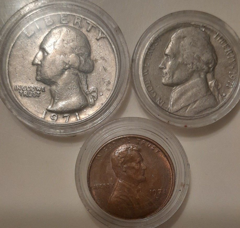 1971 D 3 ERROR COIN SET READ DESCRIPTION