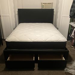 Queen Size Bed Frame With Mattress 