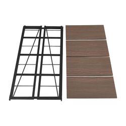 4-Shelf Metal Frame Brown/Black 49.2H 23.6L 12W