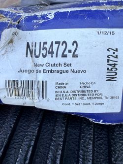 Duralast Transmission Clutch Kit NU5472-2. For lowrider bombs with OG inline 6 engine, manual trans