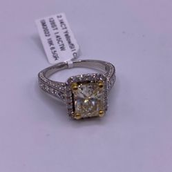 Fancy Yellow Halo Radiant Ring 
