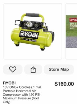 18V ONE+ Cordless 1 Gal. Portable Horizontal Air Compressor with 120 PSI Maximum Pressure (Tool Only)