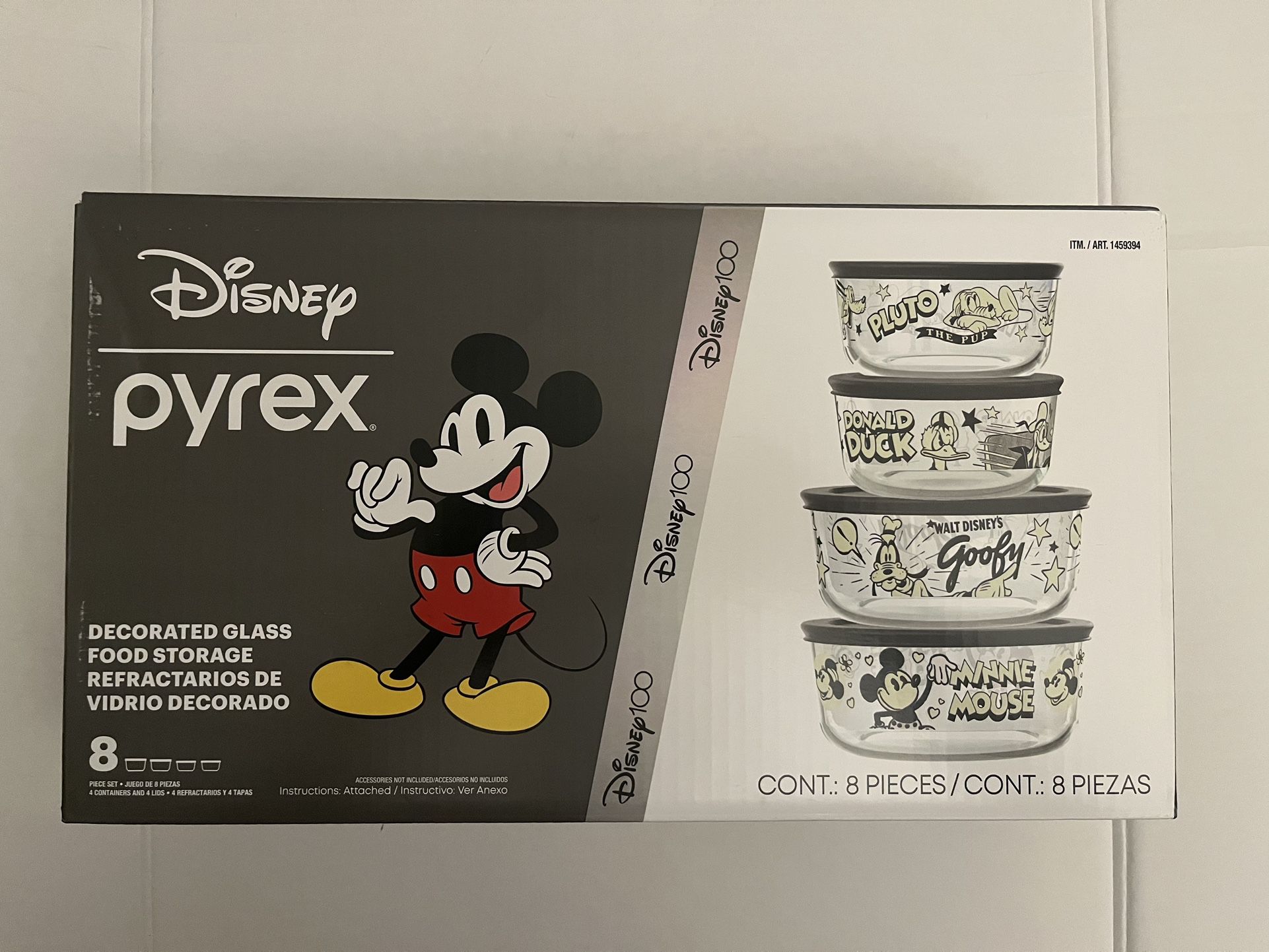 4-cup Round Glass Storage, Disney Commemorative Series - 100 Years
