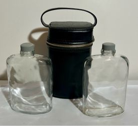 Vintage Flask with Leather Case