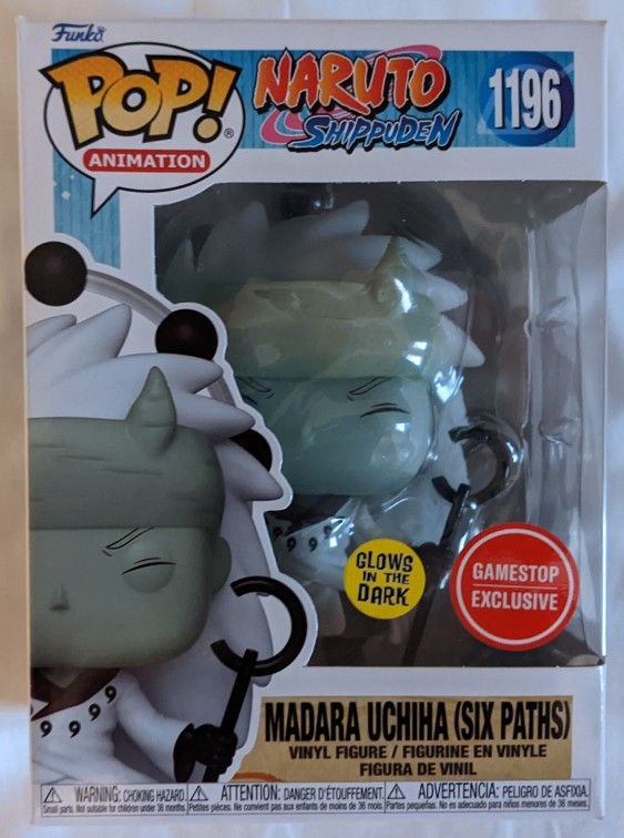 Funko Pop Naruto Madara Uchiha Sage of Six Paths Glow in the Dark Gamestop Exclusive #1196