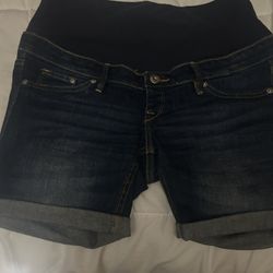 H&M Mama Maternity Low Rib Denim Shorts 