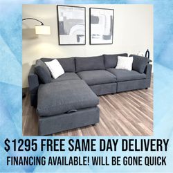 NEW IN BOX 4 Piece Modular Cloud Sectional Couch Dark Gray FREE DELIVERY