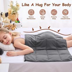 Weighted Lap Blanket (20"x30", 2lbs) Cooling Weighted Blanket For Kids, Weighted Blanket Lap, Grey