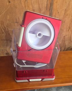 Nostalgia Retro Table-Top Snow Cone Shaved Ice Machine – Metallic Red