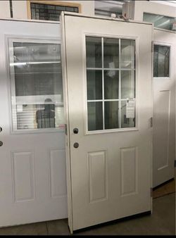 Steel Exterior Door with Glass Panel