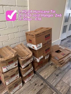 1. H2.5A Hurricane Tie  2. LU26 Joist Hanger  2x6 3. Strap - C16