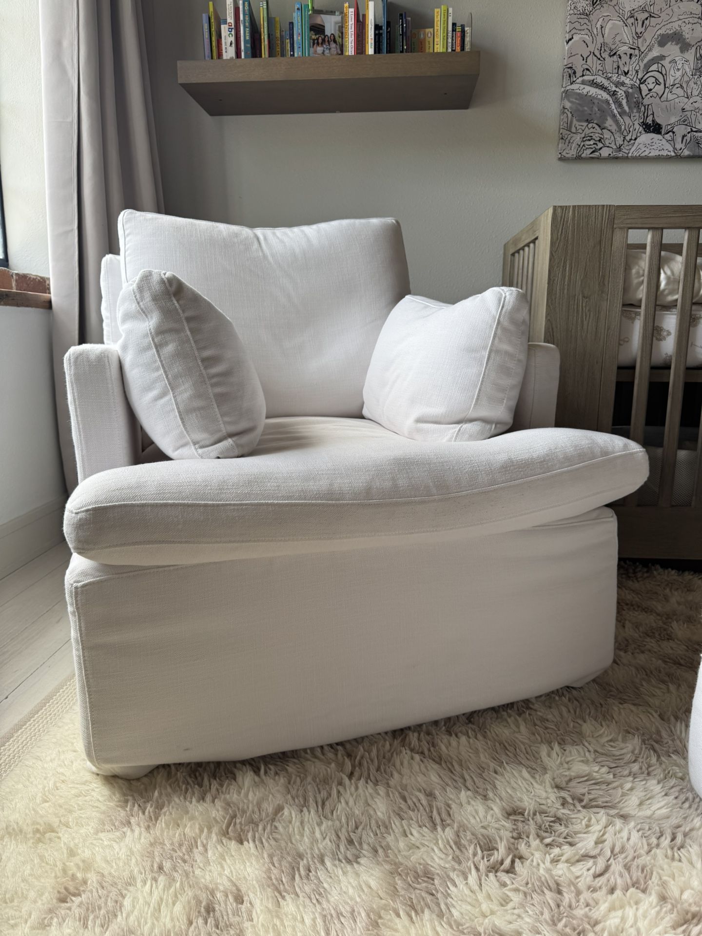 Restoration Hardware Cloud Track Arm Slipcovered Swivel Glider