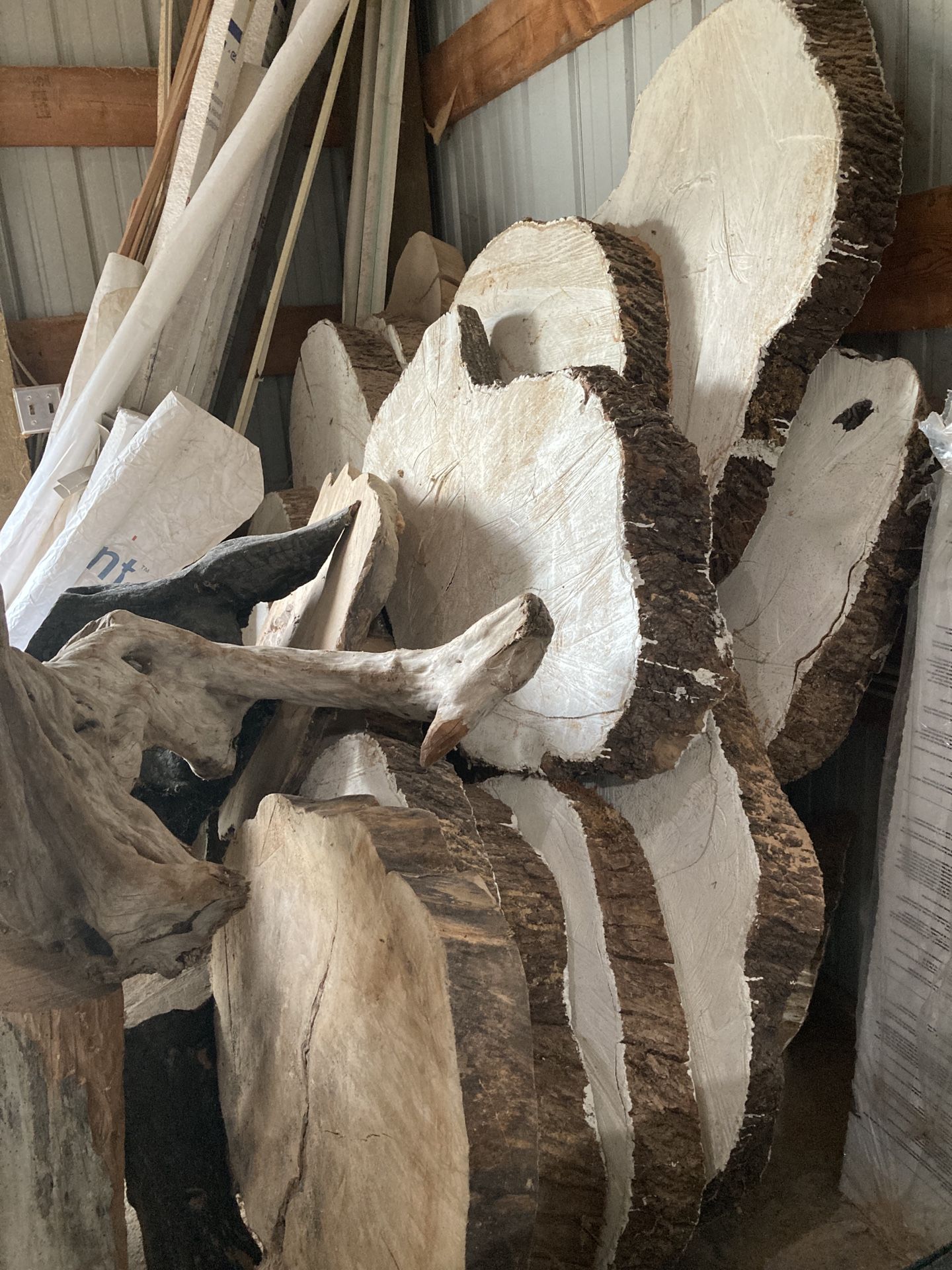 Birdseye Maple Live Edge Slabs and Rootball Bases For Making Tables, Etc.