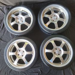 18x7.5J J-LINE 2 Piece BILLET WHEELS & TIRES 