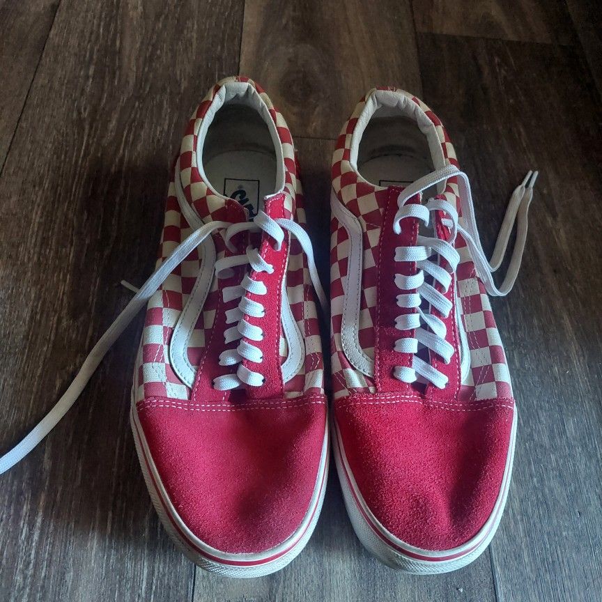 Mens Red Checkered Vans