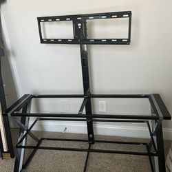 Glass TV stand with 3 shelves 