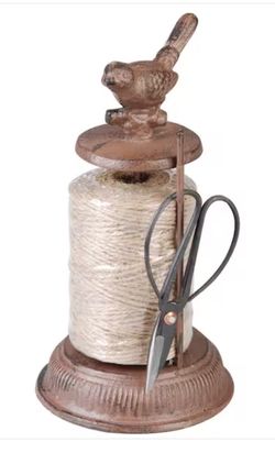 9.1 in. Cast Iron Garden Twine Holder with Scissors