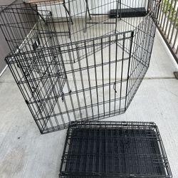 Small dog cage and medium dog gate