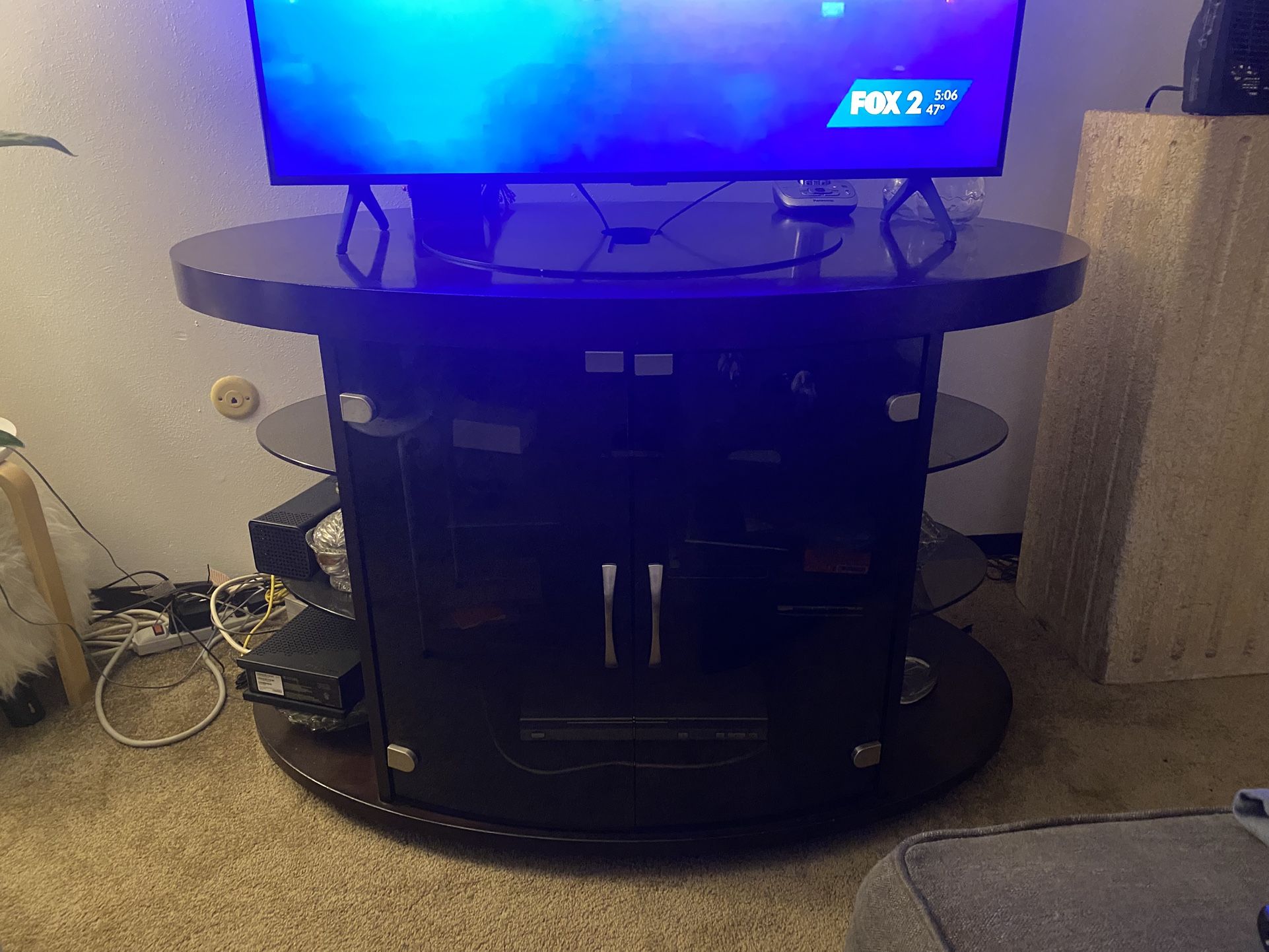Cherrywood Rotating Tv Stand