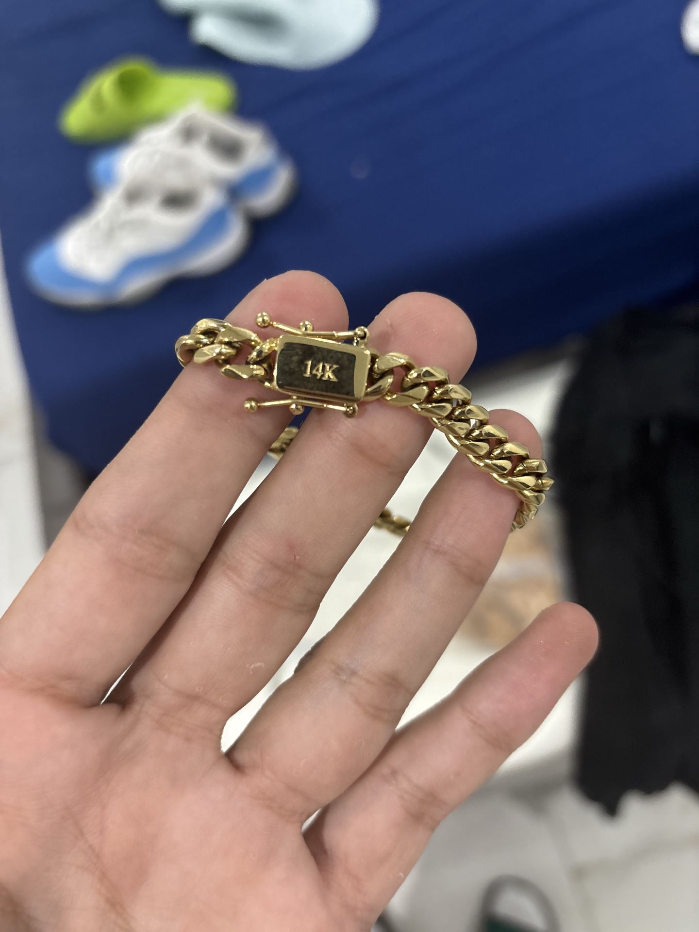 7.5inch 8mm gold plated cuban link bracelet