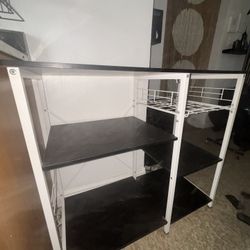 BLACK KITCHEN MICROWAVE STAND 