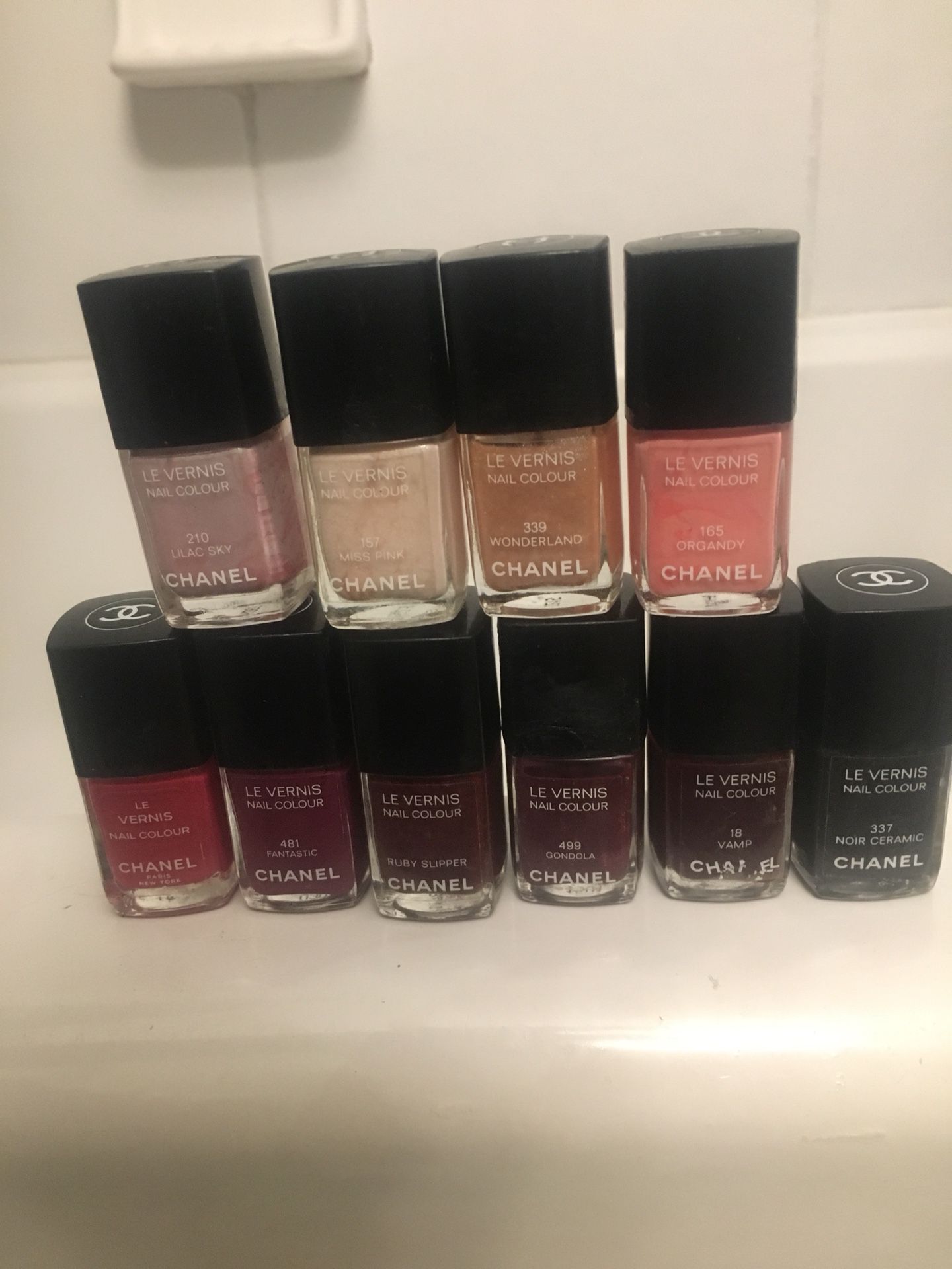 Chanel Lot of barely used Chanel nail polishes -ten total. Colors