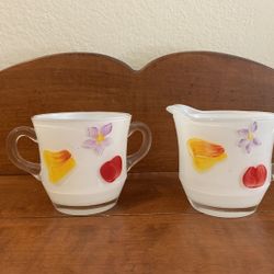 Vintage Bartlett Collins Gay Fad Sugar Bowl & Creamer