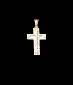 Solid .925 silver Moissanite Cross