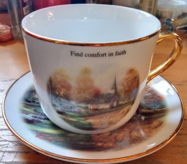 Beautiful Thomas Kinkade Cup And Saucerββββ Make Me An Offer πππ