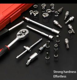 46 piece set of combination tools for auto repair, vehicle repair, socket wrench, socket set of machine repair tools