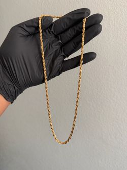Diamond cut rope chain 18k 24 inch