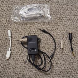 Various Audio Cables - Bluetooth Audio Receiver, USB C to Aux, mtm and mtf aux, and unused headphone