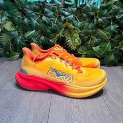 Hoka One One Mach 6 Shoes Mens Sz 8 D Orange Yellow Running Sneakers 1147790 PYS