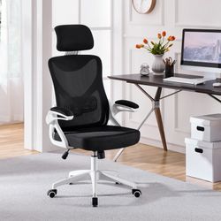 Office Chair Black Color Adjustable Padded Headrest