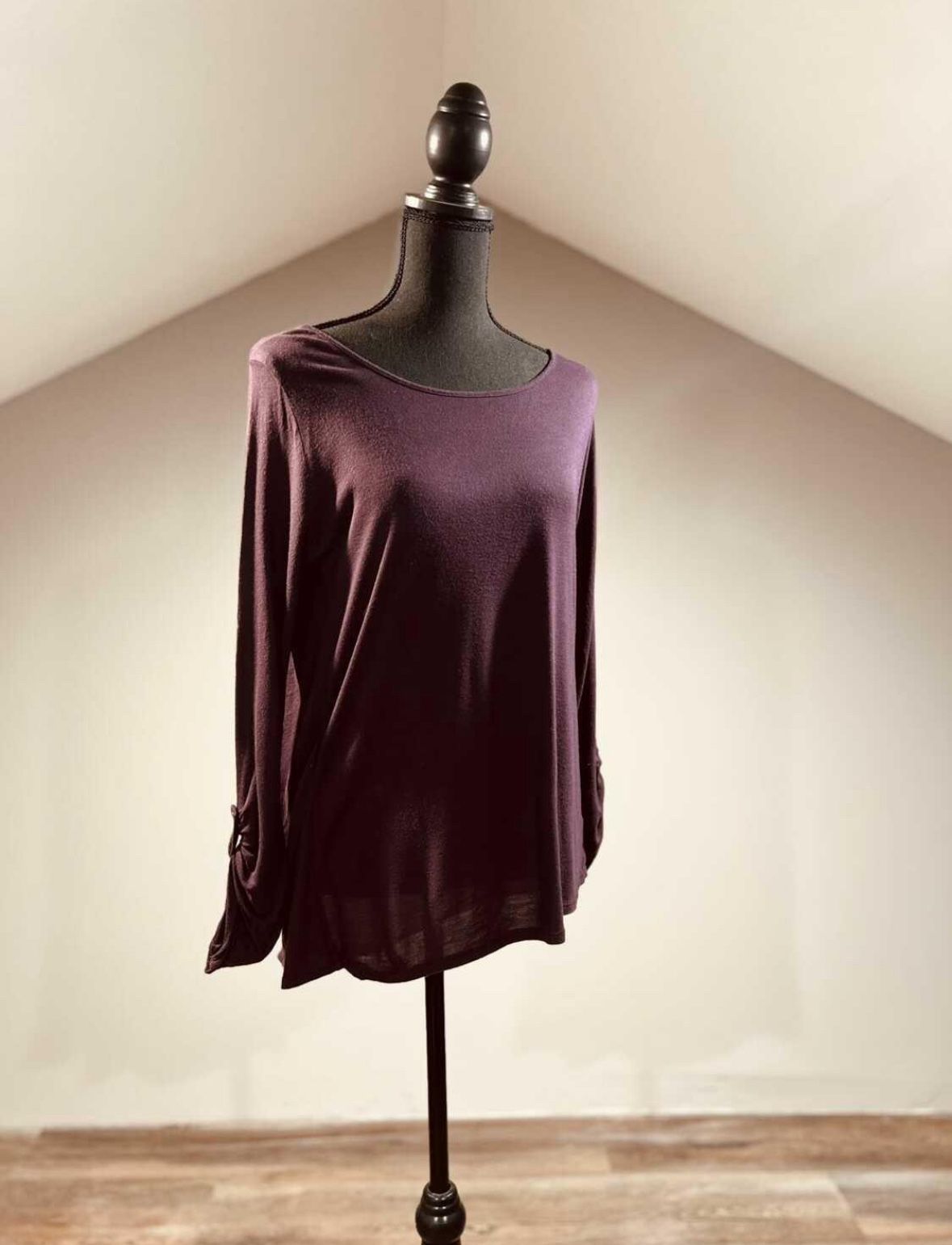 Small Purple Express Top W/ Sheer Open Back