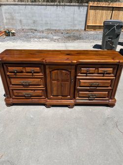 Large Solid Wood Dresser - 6ft long