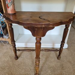 Antique Vintage Half Moon Spindle Table