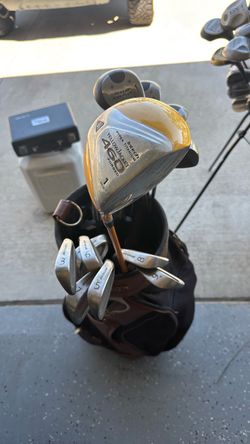 Golf clubs and bag