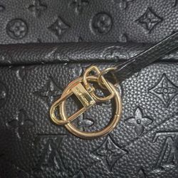 Large LV Black Leather Bag