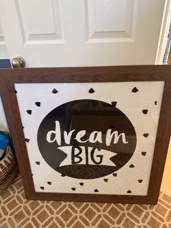 Dream Big Extra Large Wall Picture Frame 36x36 kids art