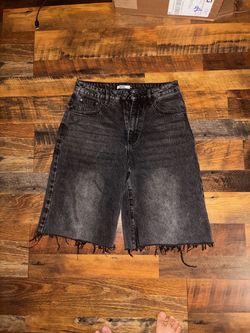 Baggy black denim shorts size XXS