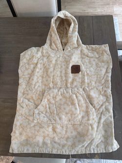 Kids Slowtide Hooded Poncho Pullover - Cream Floral