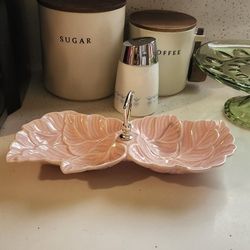 Vintage MCM USA Pottery Divided Dish